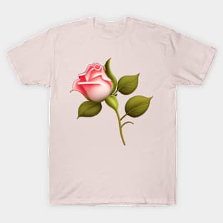 Pink flower rose shirt T-Shirt